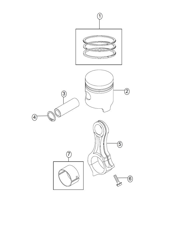 Diagram Pistons, Piston Rings, Connecting Rods And Connecting Rod Bearings 3.0L Diesel [3.0L I4 ECO DIESEL ENGINE]. for your 2000 Chrysler 300  M 