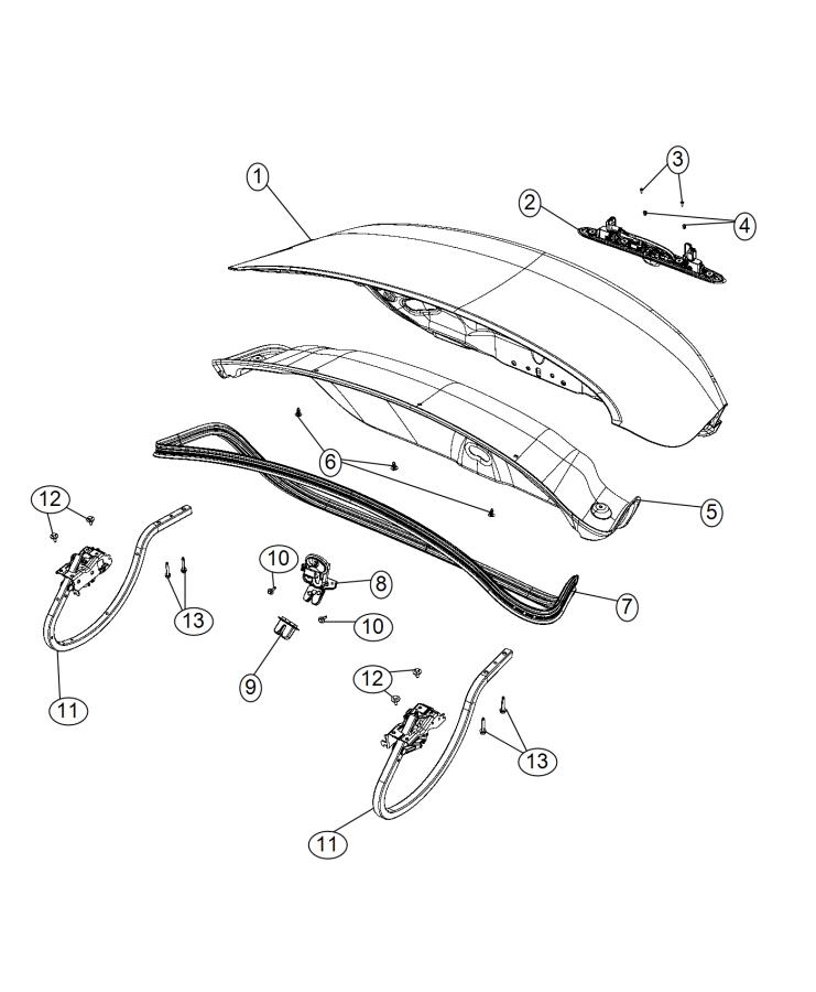 Diagram Deck Lid and Related Parts. for your 2015 Dodge Journey   