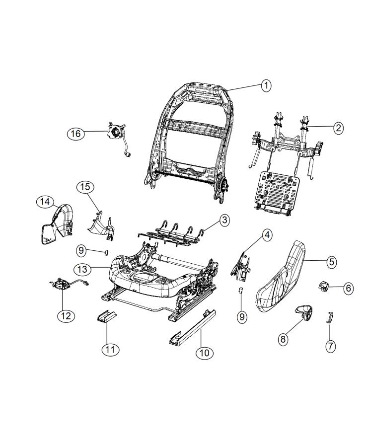 Adjusters, Recliners and Shields - Driver Seat - Manual. Diagram