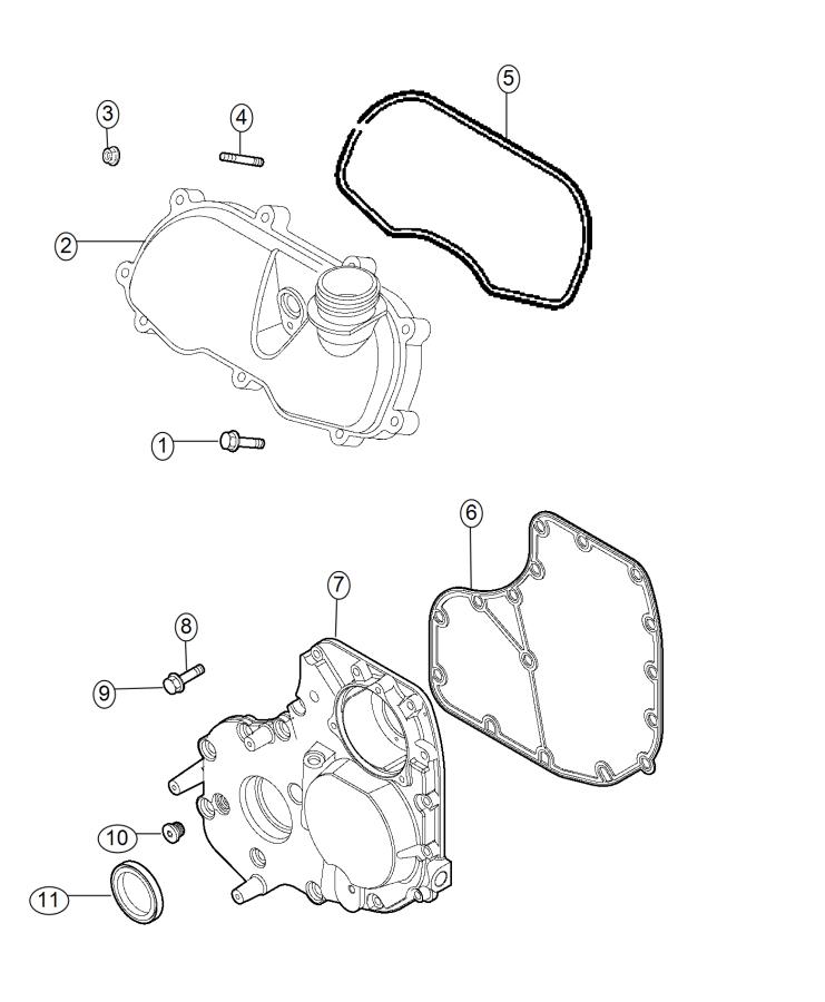 Diagram Timing Case Covers 3.0L Diesel [3.0L I4 ECO DIESEL ENGINE]. for your 2004 Chrysler 300  M 