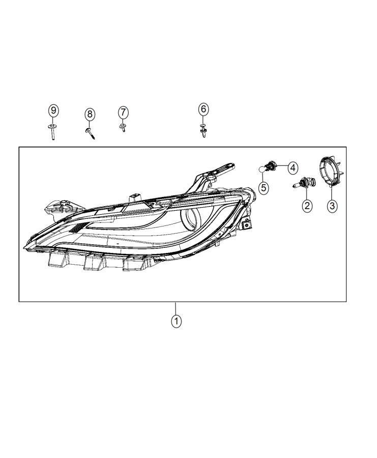 Diagram Lamps, Front Headlamp. for your 2015 Chrysler 200 C  