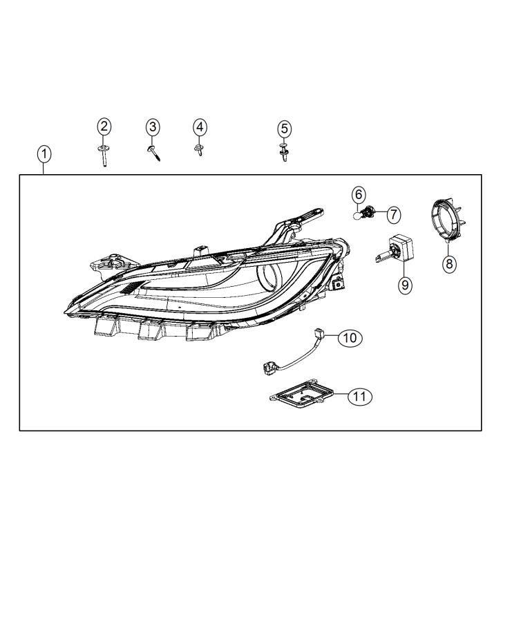 Diagram Lamps, Front Headlamp. for your 2015 Chrysler 200   