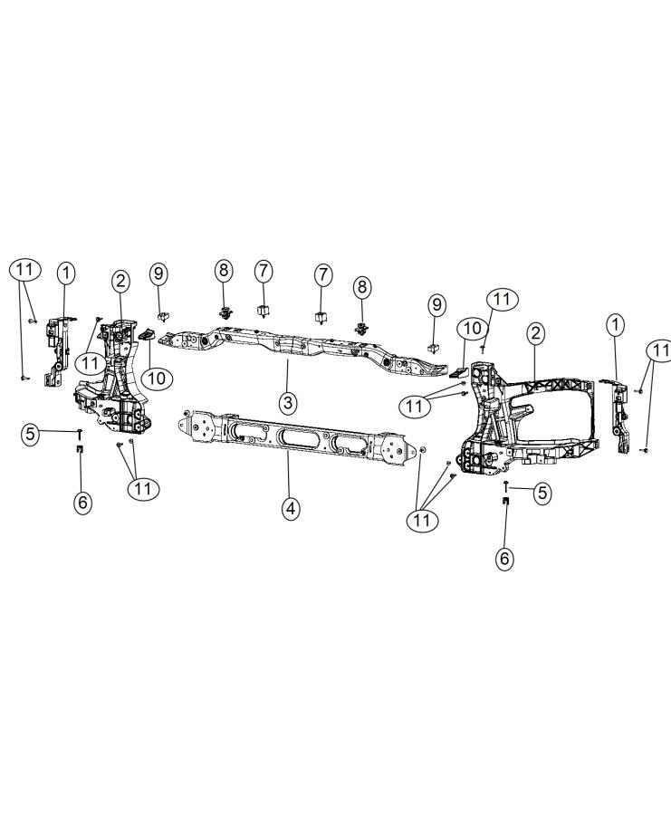 Diagram Radiator Support. for your Ram 2500  