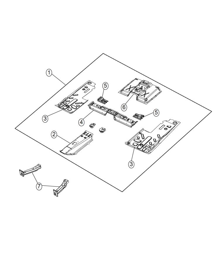 Full size assembly image of Front Floor Pan BEV. (1/1)