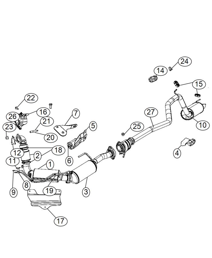 Diagram Exhaust System. for your Jeep