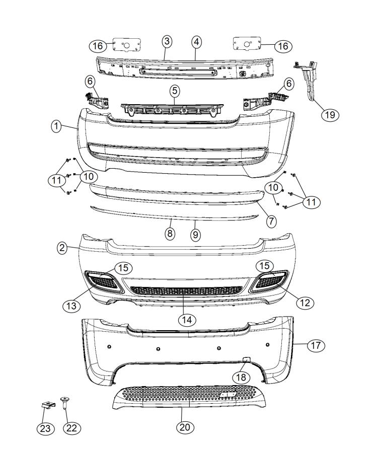 Diagram Fascia, Rear. for your 2010 Dodge Journey   