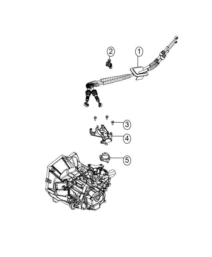 Diagram Gear Shift Cable And Bracket. for your 2018 Fiat 500X   