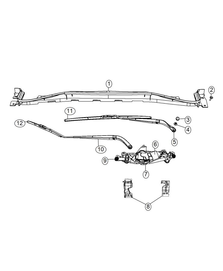 Diagram Front Wiper System. for your 2015 Fiat 500   