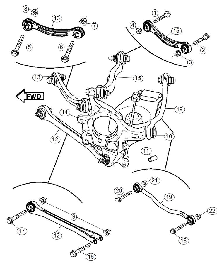 Diagram Suspension,Rear Links,Knuckles. for your 2002 Chrysler 300  M 