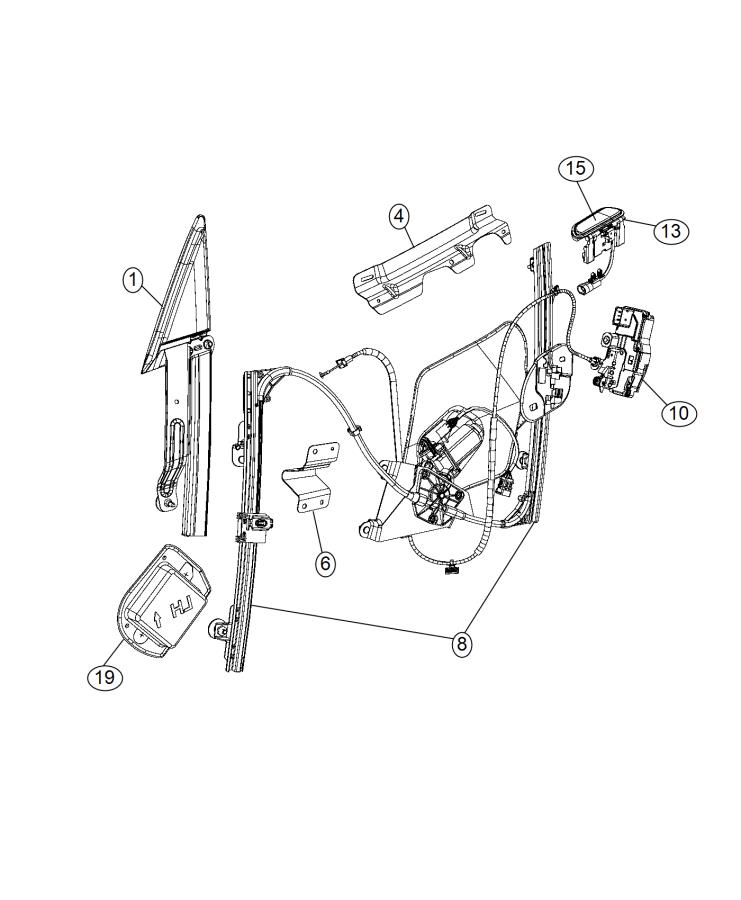 Diagram Front Door, Hardware Components. for your 2002 Chrysler 300  M 