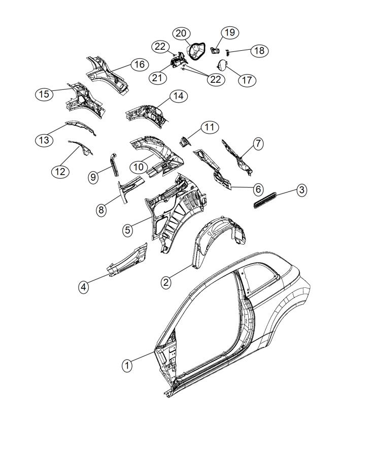 Diagram Quarter Panel. for your Fiat 500  