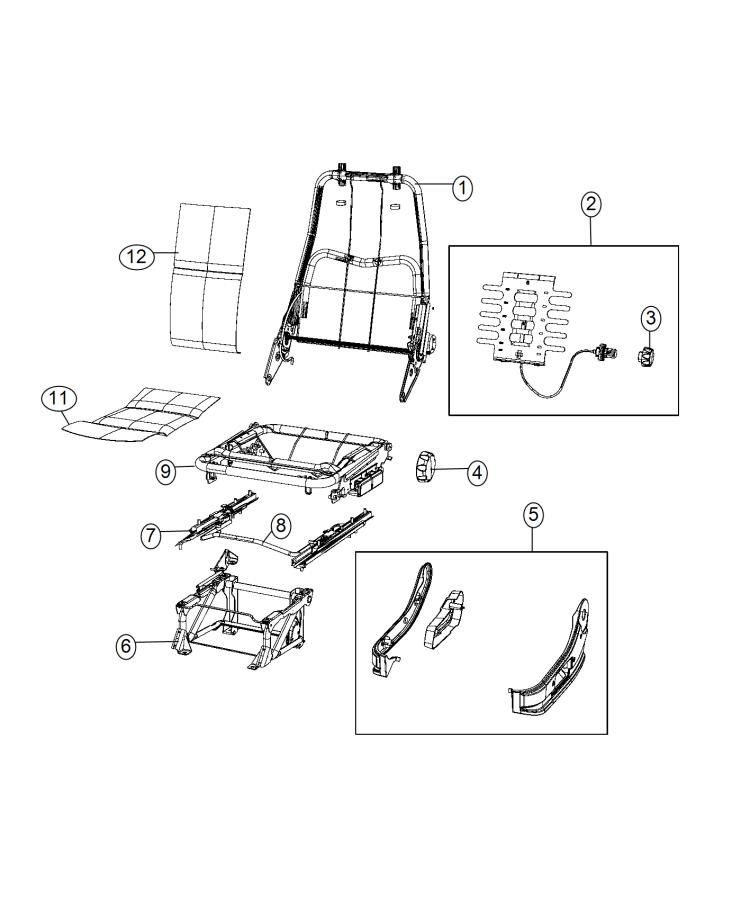 Adjusters, Recliners And Shields, Bucket, Driver Seat. Diagram