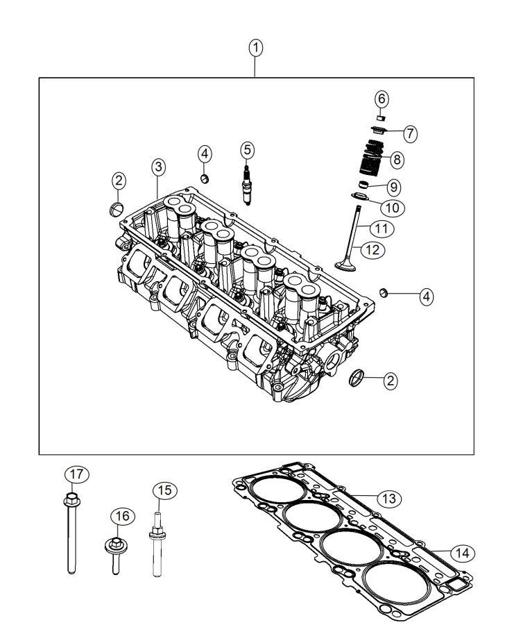 Diagram Cylinder Heads 6.4L [6.4L V8 HEAVY DUTY HEMI ENGINE]. for your Chrysler 300  M