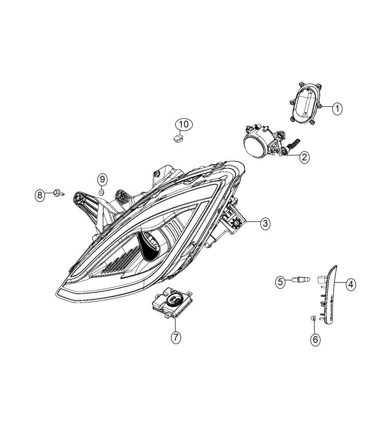 Diagram Lamps, Front. for your 2003 Chrysler 300  M 