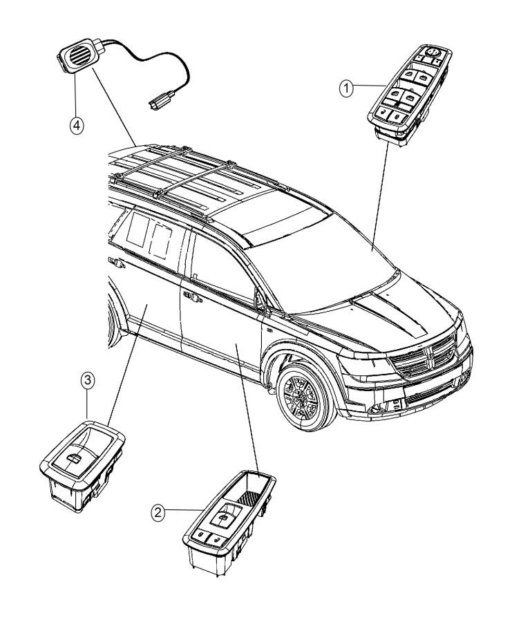 Diagram Switches, Doors and Liftgate. for your Dodge