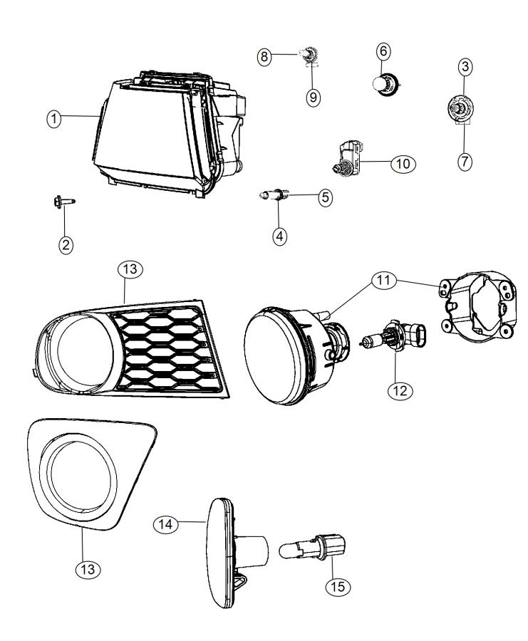 Diagram Lamps, Front. for your 2023 Dodge Charger 3.6L V6  
