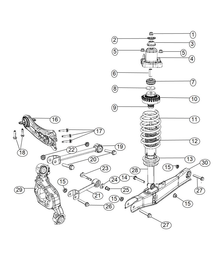 Diagram Suspension, Rear. for your Dodge