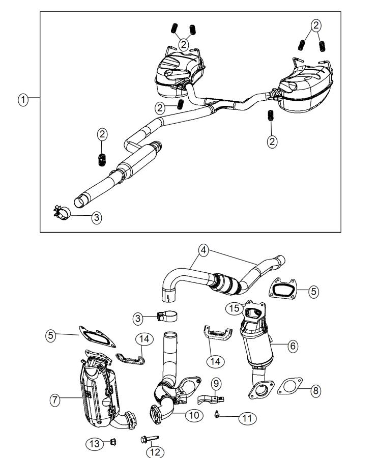 Diagram Exhaust System 3.6L [3.6L V6 24V VVT Engine]. for your 2001 Dodge Grand Caravan   