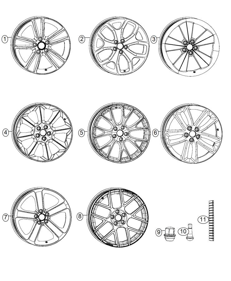 Diagram Wheels and Hardware. for your 2011 Dodge Charger   