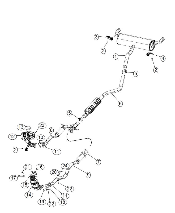 Diagram Exhaust System. for your 2015 Jeep Cherokee   