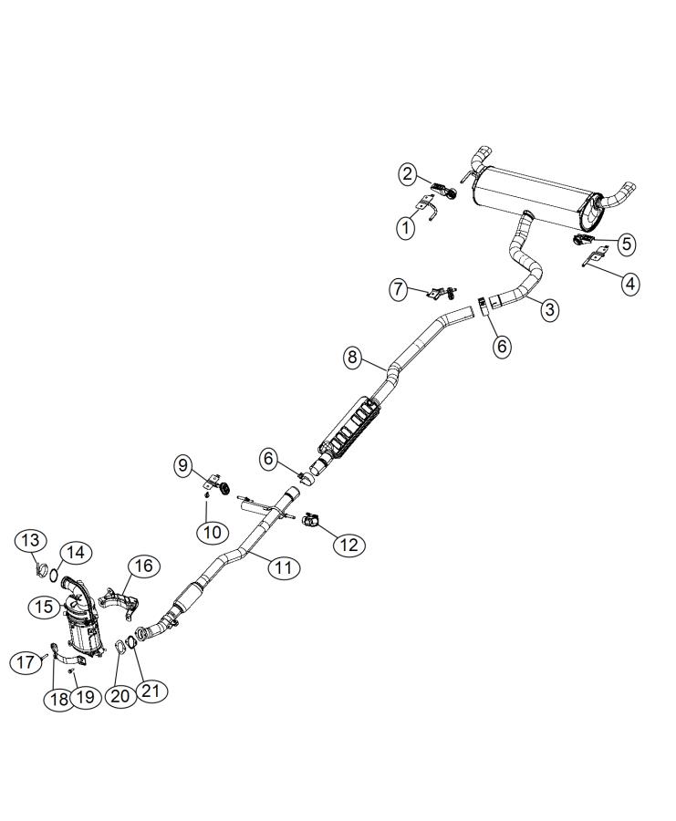 Diagram Exhaust System , 2.0L [2.0L I4 Turbo Diesel Engine], [2.2L I4 Turbo Diesel Engine],. for your 1999 Chrysler 300  M 