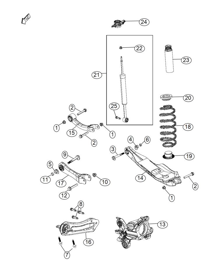 Diagram Suspension, Rear. for your Jeep