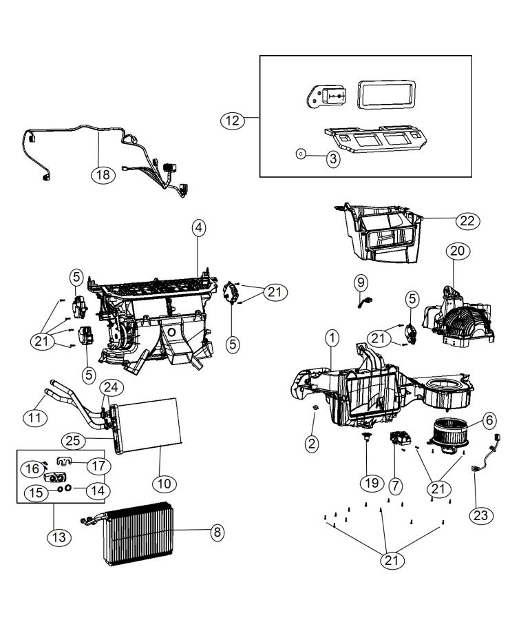 Diagram A/C and Heater Unit. for your 2005 Jeep Wrangler   