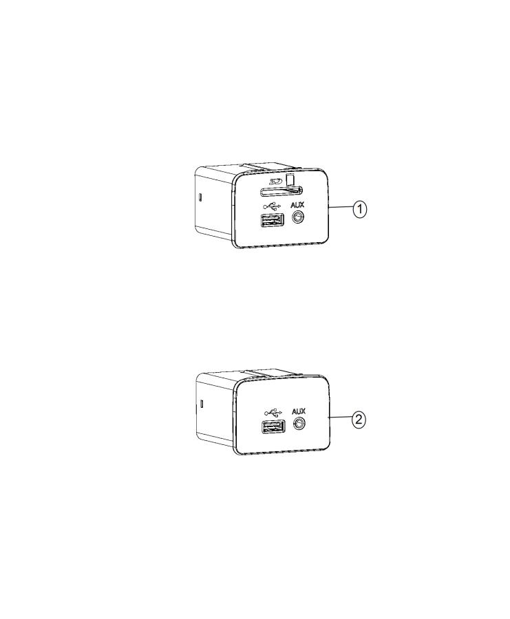 Diagram UConnect Media And Charging Centers. for your 2021 Ram 1500  Tradesman Crew Cab 