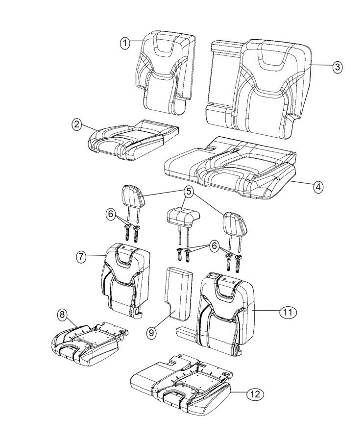 Diagram Rear Seat - Split Seat - Trim Code [AL]. for your 2003 Chrysler 300  M 