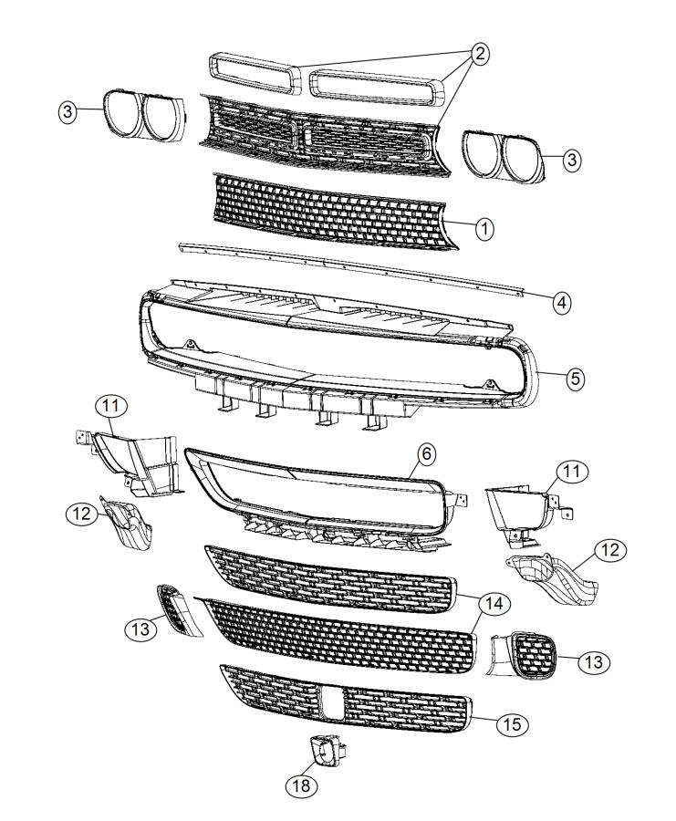 Diagram Grille. for your Dodge Challenger  