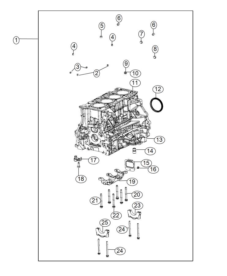 Diagram Cylinder Block And Hardware 2.4L [2.4L I4 MultiAir Engine]. for your 2017 Ram PROMASTER CITY WAGON   