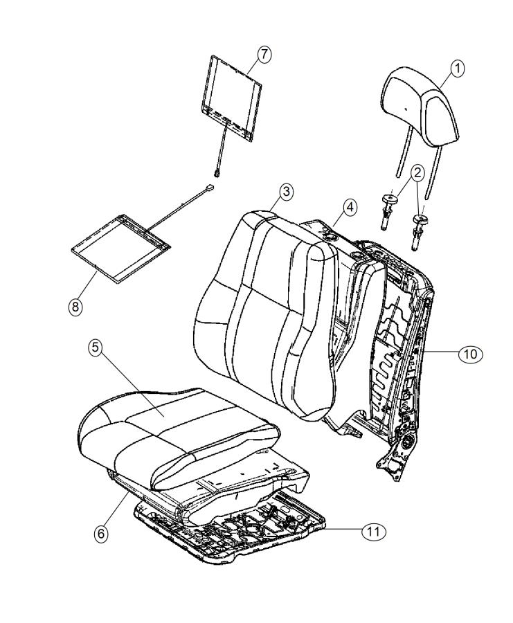 Diagram Front Seat - Bucket - Trim Code [DL]. for your 2000 Chrysler 300  M 