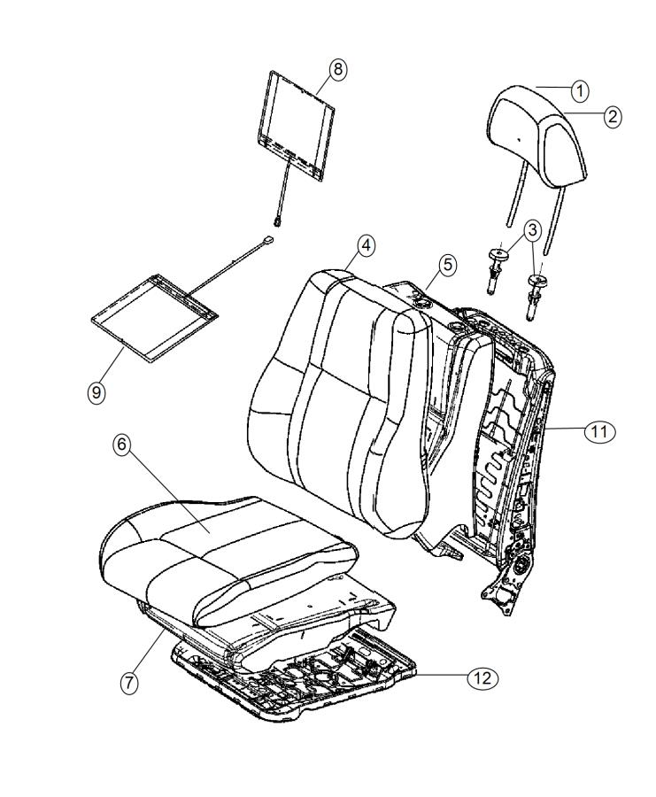 Diagram Front Seat - Bucket - Trim Code [DZ]. for your Chrysler 300  M