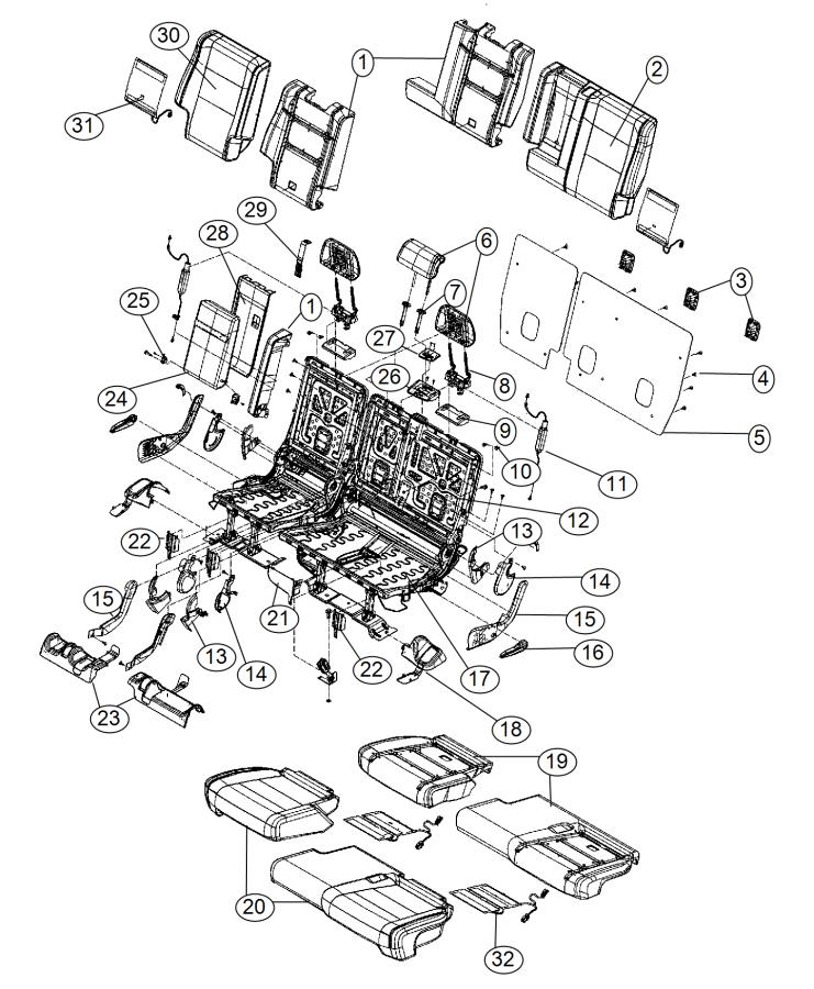 Diagram Rear Seat - Split Seat - Trim Code [DL]. for your Chrysler 300  M