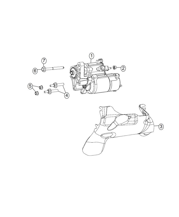 Starter And Related Parts. Diagram