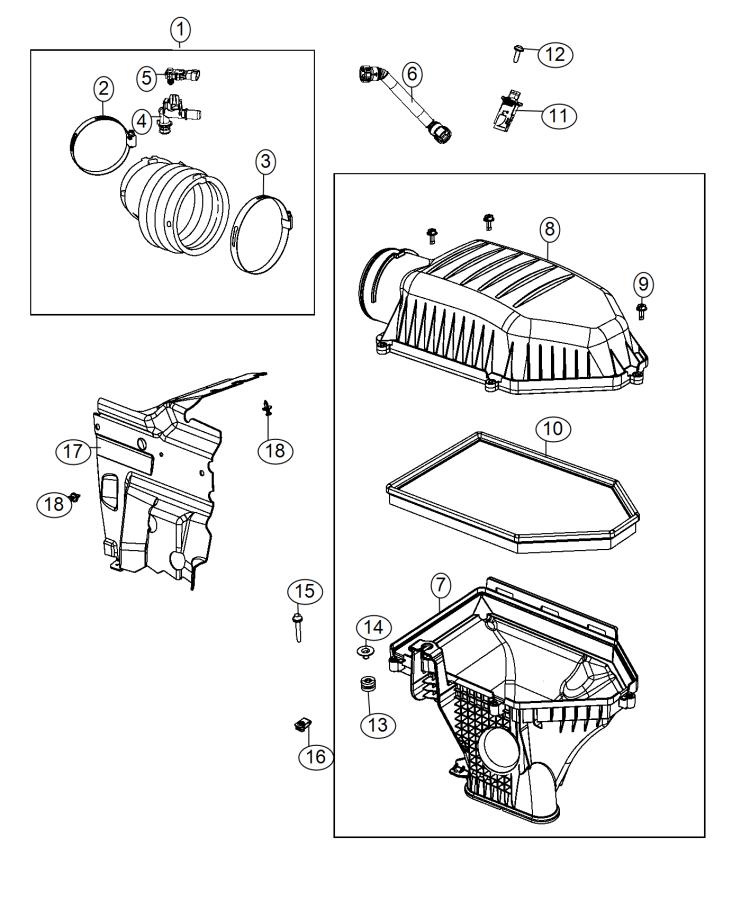 Diagram Air Cleaner 6.2L [6.2L V8 Supercharged Engine]. for your 2008 Dodge Charger   