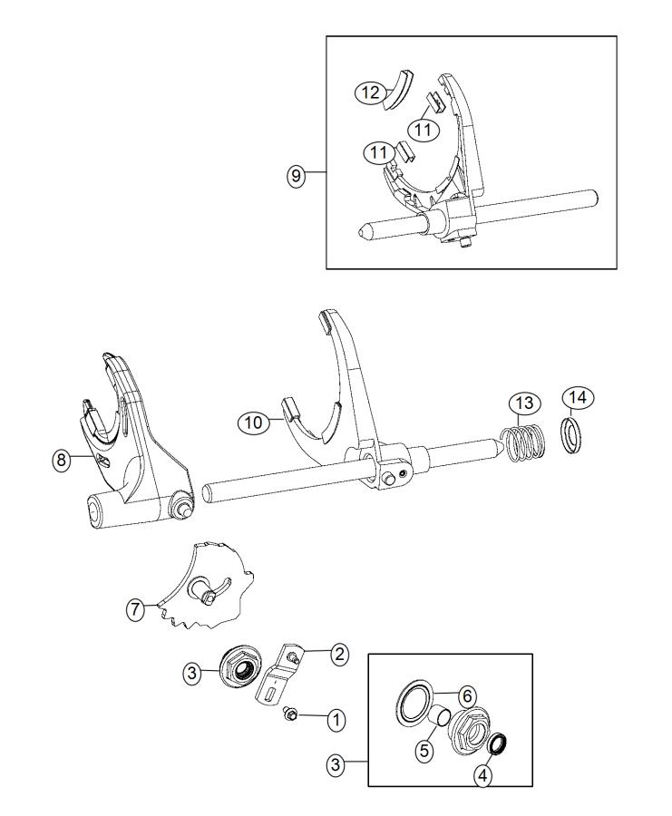 Diagram Forks and Rail. for your Jeep Wrangler  