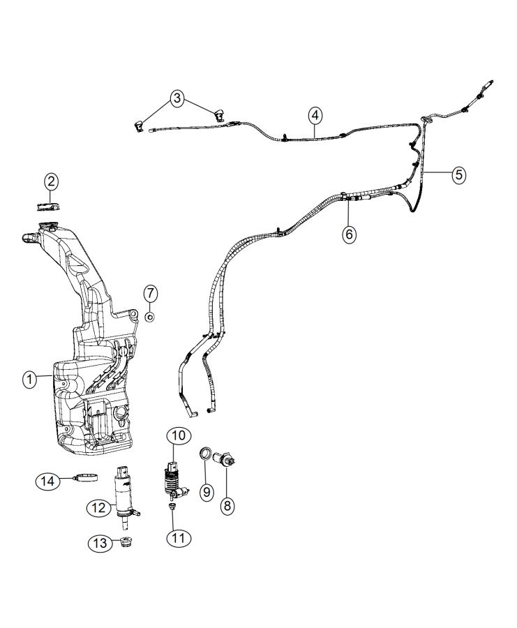 Diagram Front Washer System. for your Jeep