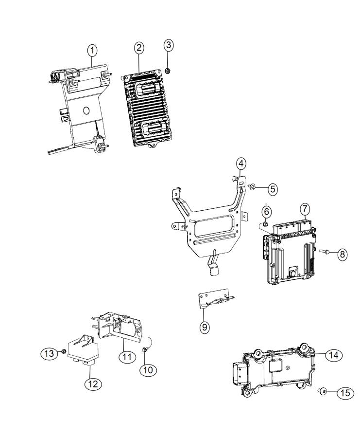 Diagram Modules, Engine Compartment. for your 2021 Jeep Renegade   