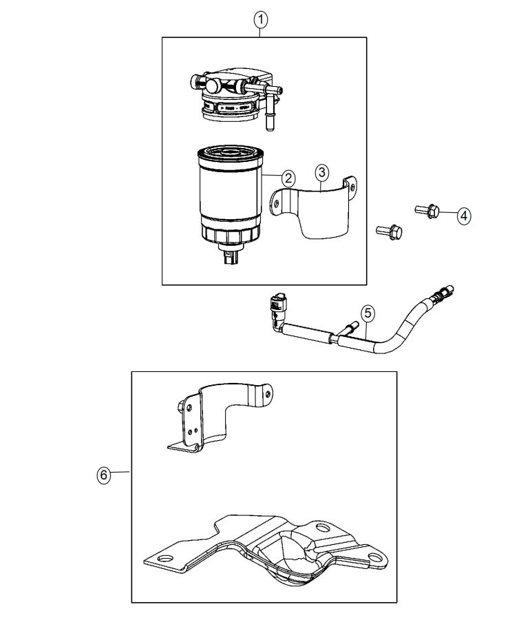 Diagram Fuel Filter and Water Separator. for your 2013 Jeep Wrangler 3.6L V6 A/T 4X4 SAHARA 