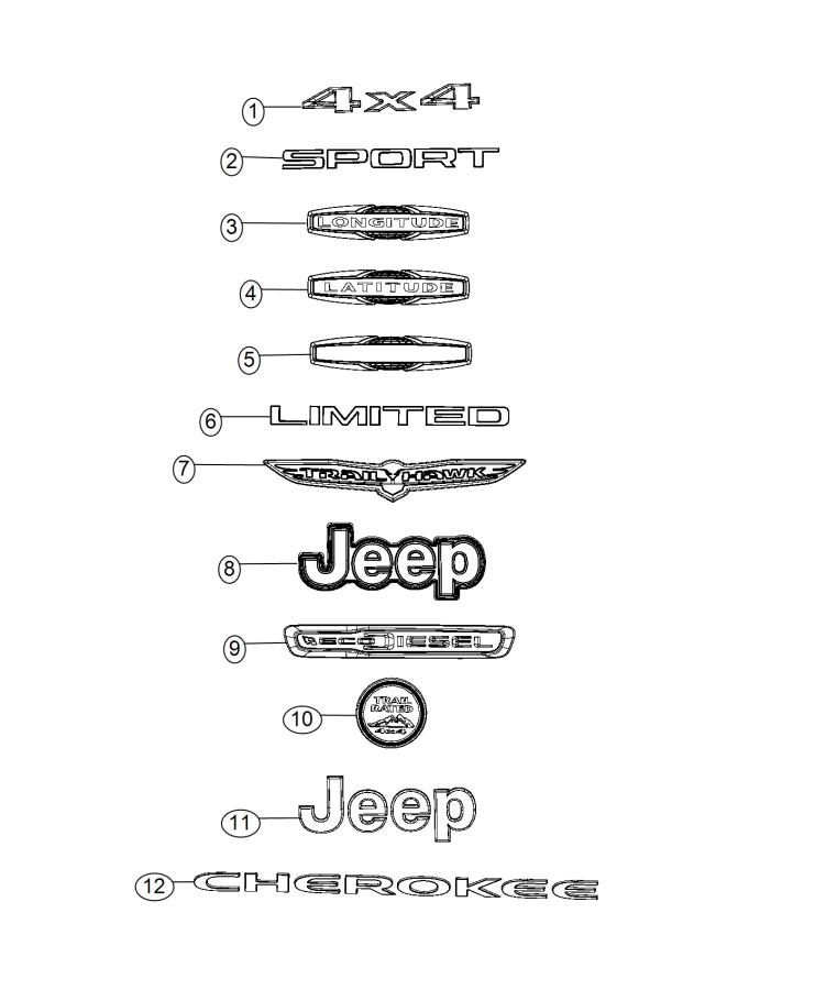 Diagram Nameplates, Emblems and Medallions. for your 2019 Dodge Journey  SE 