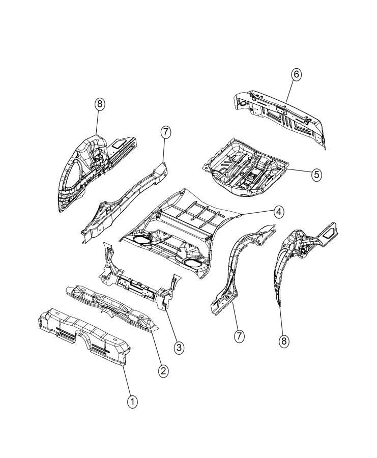 Diagram Rear Floor Pan. for your Dodge Challenger  