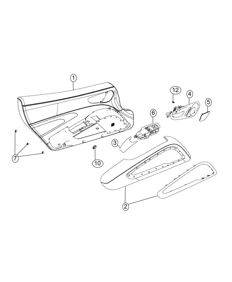 Diagram Front Door Trim Panels. for your 2012 Chrysler 200   