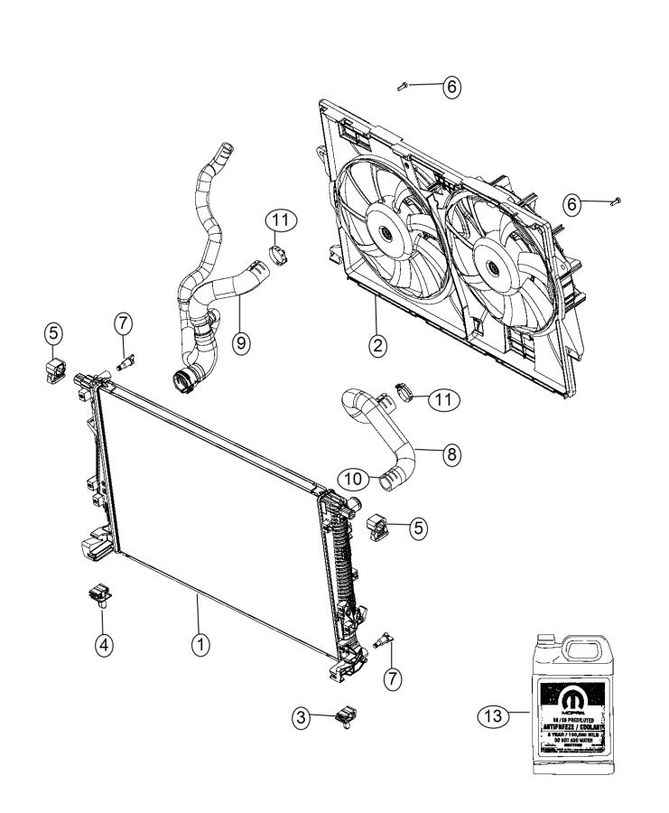 Radiator and Related Parts. Diagram