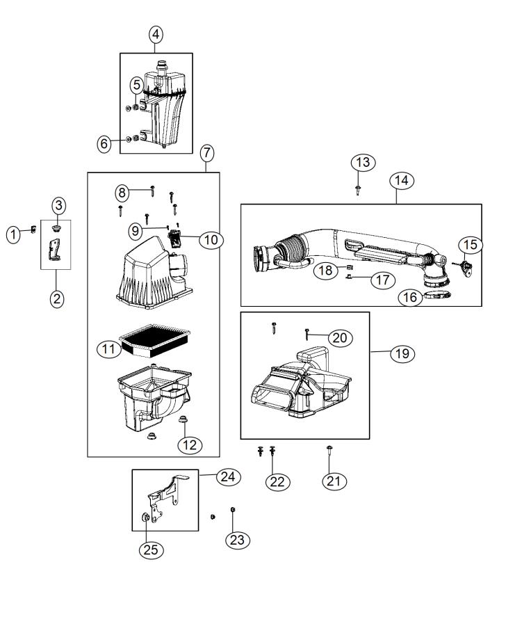 Diagram Air Cleaner 2.4L [2.4L I4 MultiAir Engine] [2.4L I4 PZEV M-Air Engine]. for your Jeep Cherokee  