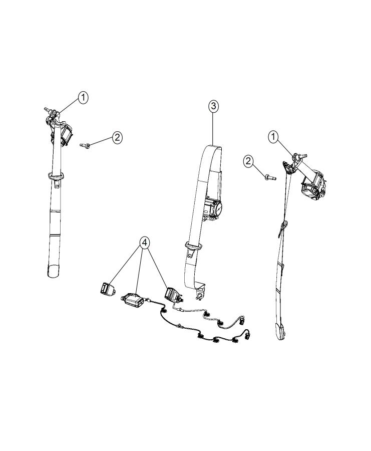 Seat Belts Second Row. Diagram