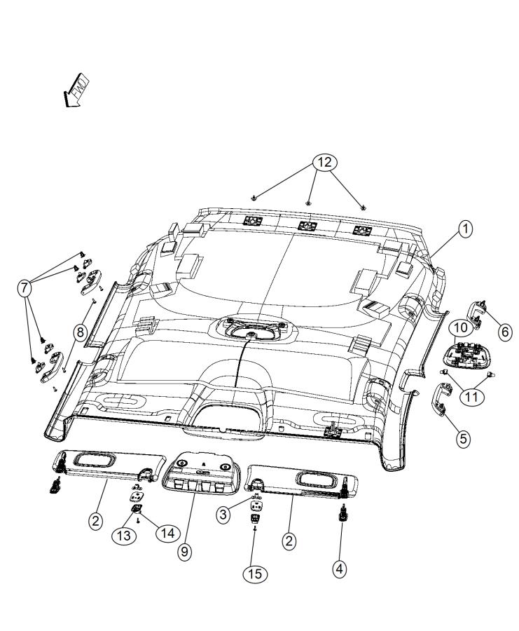 Headliners and Visors. Diagram