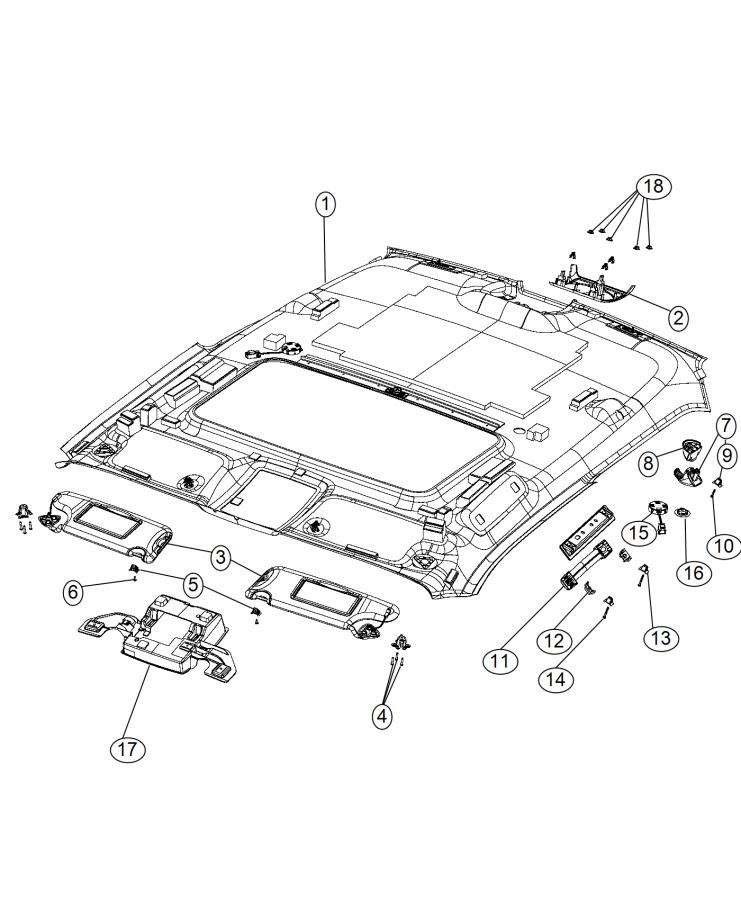 Diagram Headliners and Visors. for your Dodge Challenger  