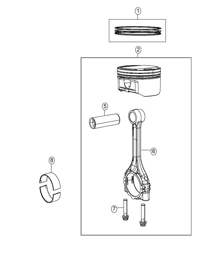 Diagram Pistons, Piston Rings, Connecting Rods And Bearings 2.4L [2.4L I4 PZEV M-Air Engine]. for your 2000 Chrysler 300  M 