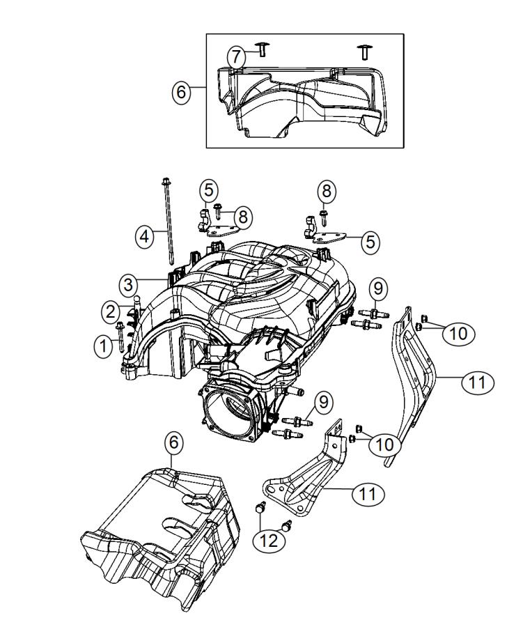 Diagram Intake Manifold Plenum 3.6L [3.6L V6 24V VVT Engine]. for your Jeep Wrangler  